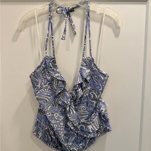 Express Blue and White Paisley Camisole
